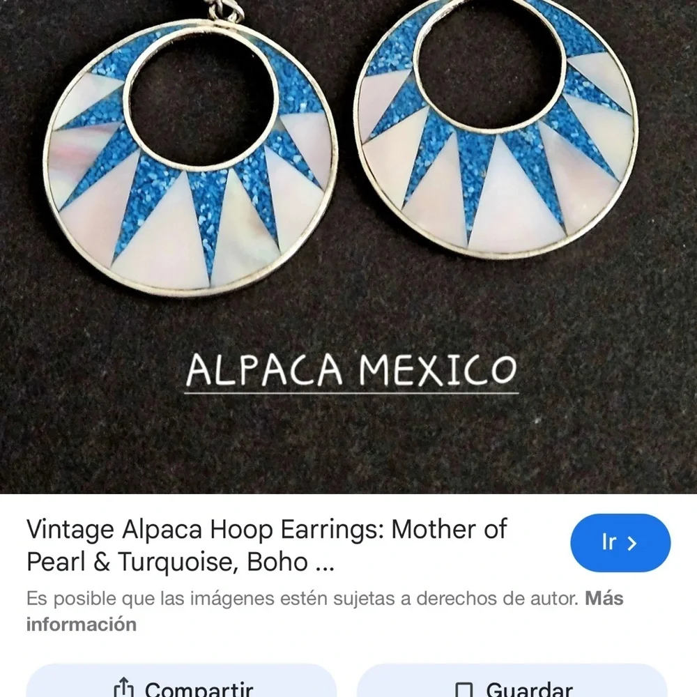Blue and White Sunburst Hoop Earrings